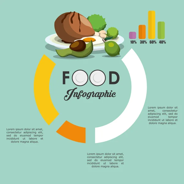 Diseño de alimentos saludables y orgánicos — Archivo Imágenes Vectoriales