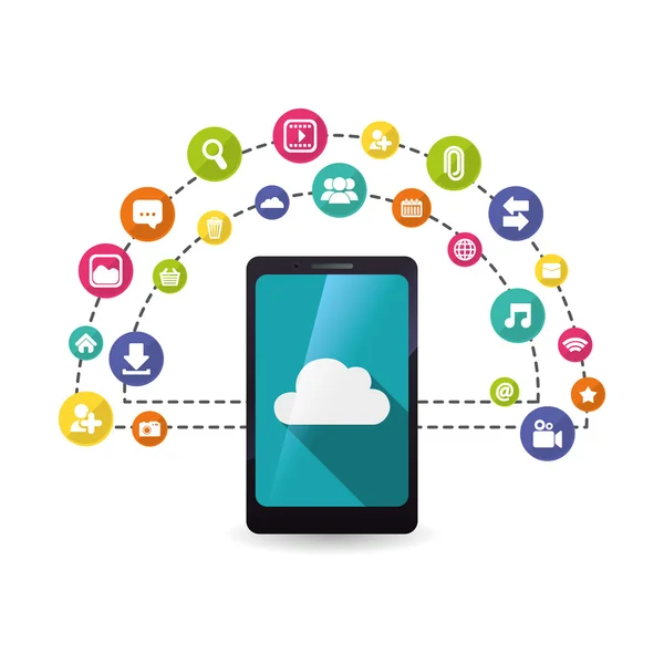Projektowanie aplikacji mobilnych na smartfony — Wektor stockowy