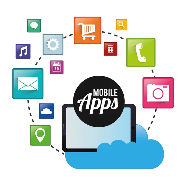 Design mobiler Apps für Tablets — Stockvektor
