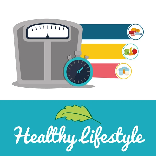 Scale chronometer healthy lifestyle fitness design — Stock Vector