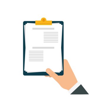 onay listesi belge kağıt el simgesi. Vektör grafiği