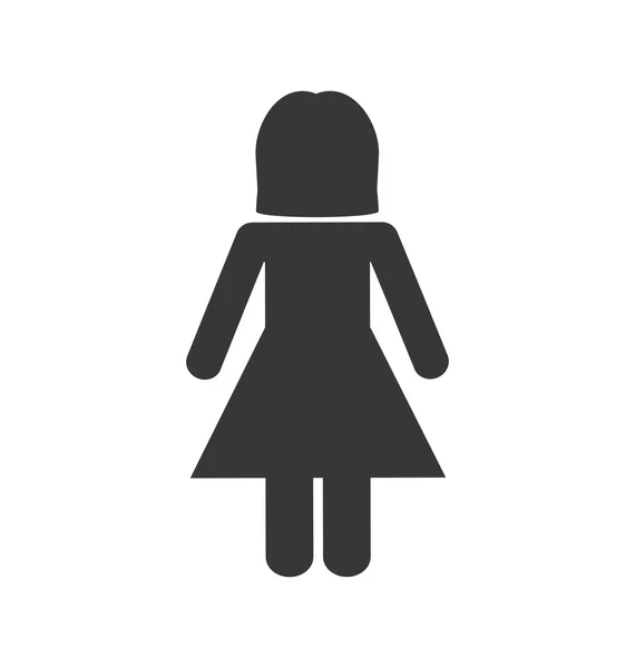 Woman female girl pictogram person icon. Vector graphic — Stock Vector