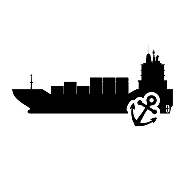 Diseño de transporte de ancla de barco — Vector de stock