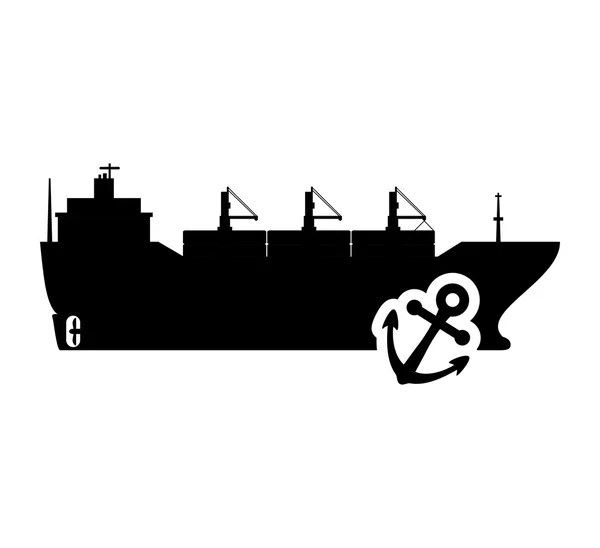 Ship anchor transportation design — Stock Vector