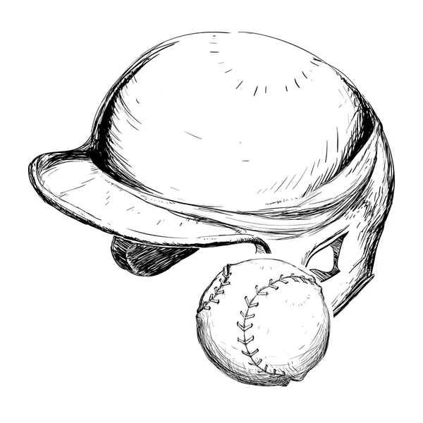 Helmet ball baseball sport design — Stock Vector