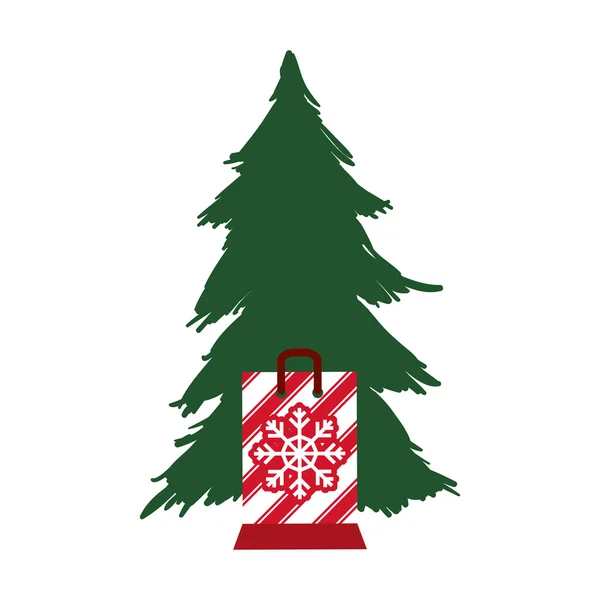 Pine tree merry christmas design — Stock Vector