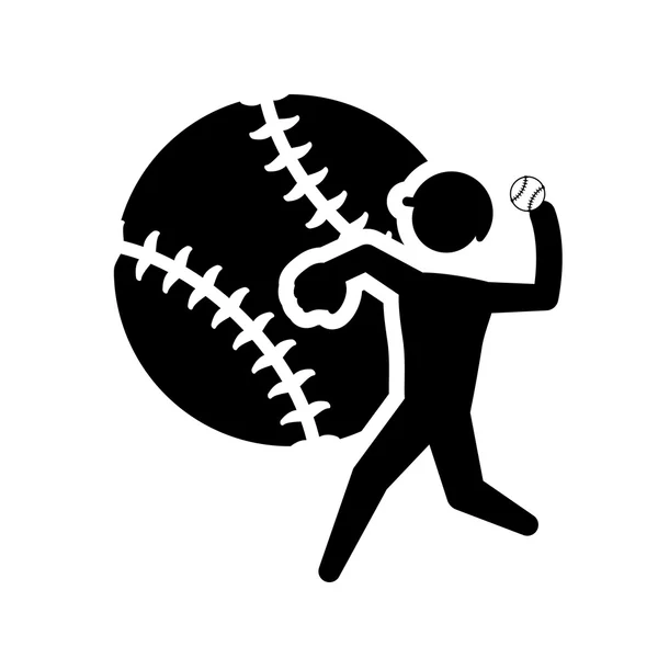 Palla giocatore baseball sport design — Vettoriale Stock