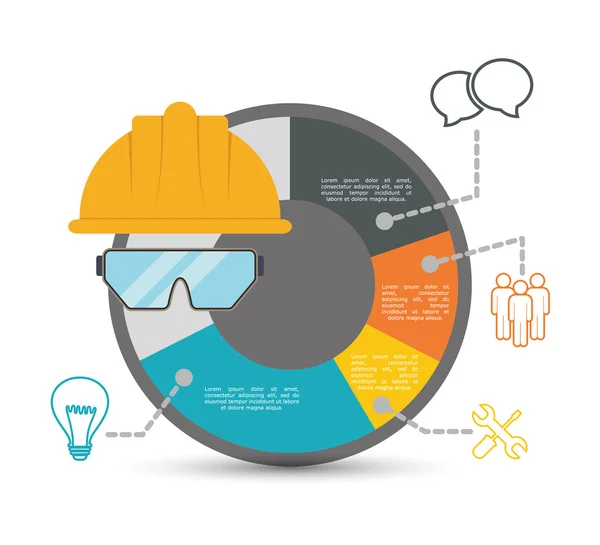 Infografía diseño de seguridad industrial — Vector de stock