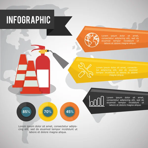 Infografía diseño de seguridad industrial — Vector de stock