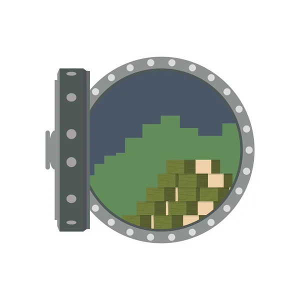Gold bar blok wzmocnionej skrzyni skarbów ikona. Grafika wektorowa — Wektor stockowy