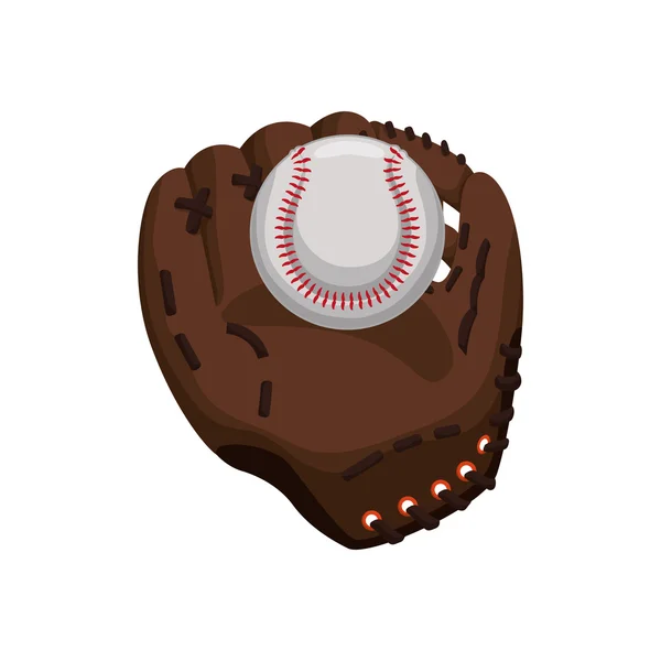 Bal handschoen honkbal sport design — Stockvector
