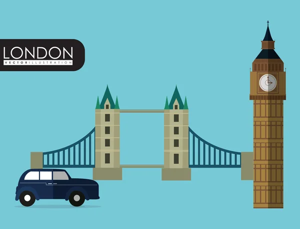 런던을 깃발 영국 디자인 — 스톡 벡터