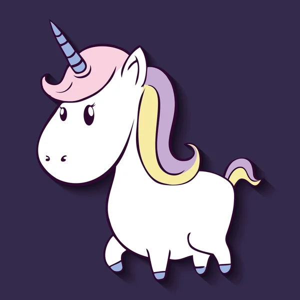 Desain kartun kuda unicorn - Stok Vektor