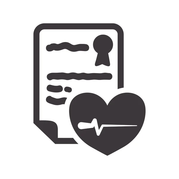 Kalp sigortası belge tasarımı — Stok Vektör