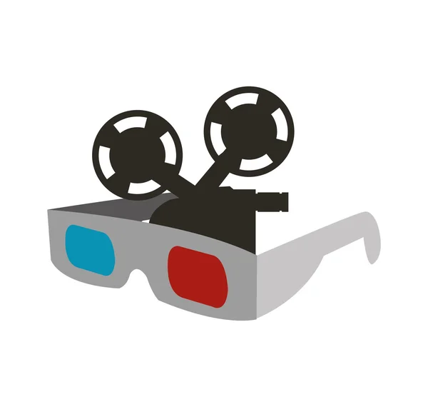 3D glasögon film film design — Stock vektor