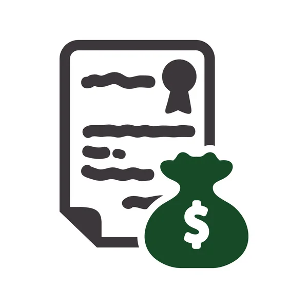 Money bag insurance document design — Stock Vector