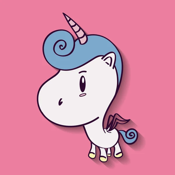 Conception de dessin animé cheval licorne — Image vectorielle