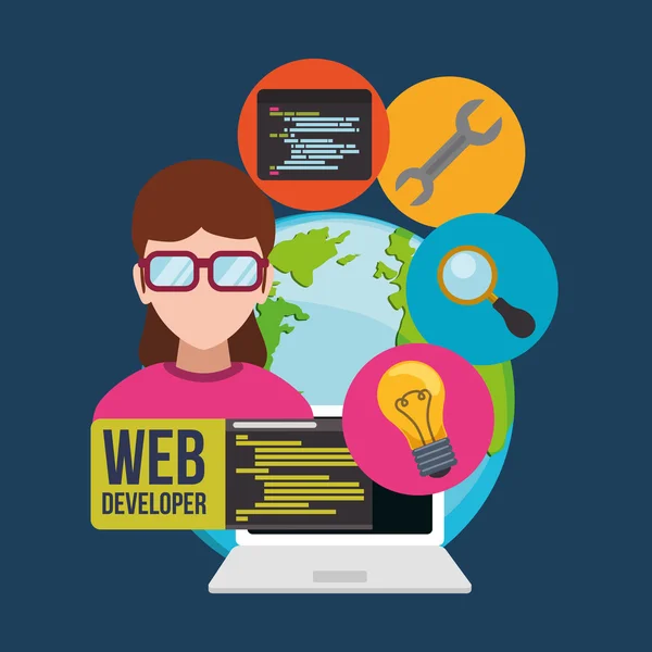 Ευέλικτη σχεδίαση web developer — Διανυσματικό Αρχείο