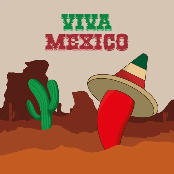 Desain budaya dan markah tanah Meksiko - Stok Vektor