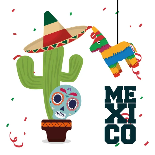 Cultura y diseño emblemático de México — Vector de stock