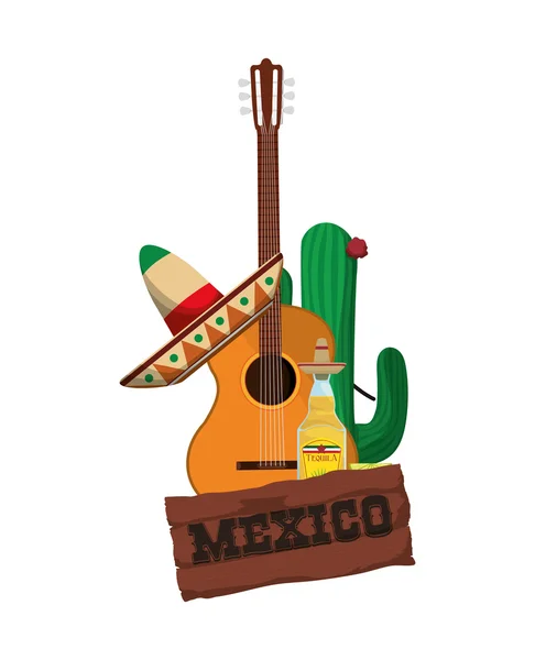 Cultura y diseño emblemático de México — Vector de stock