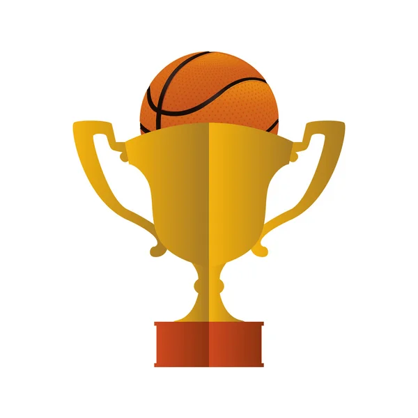 Gold trophy and basketball design — Stock Vector