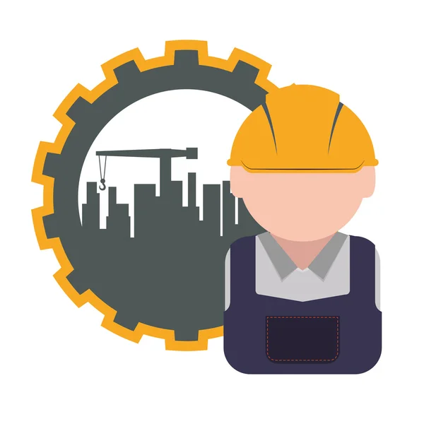 Constructor y diseño de planta industrial — Vector de stock