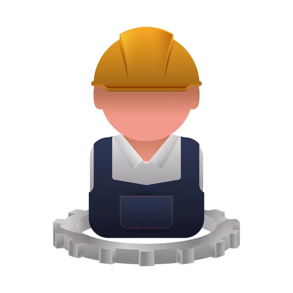 Constructer man and gear design — Stock Vector