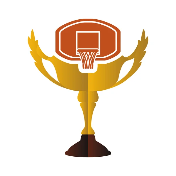 Gold trophy and basketball design — Stock Vector