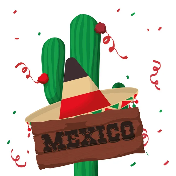 Mexico culture and landmark design — Stock Vector