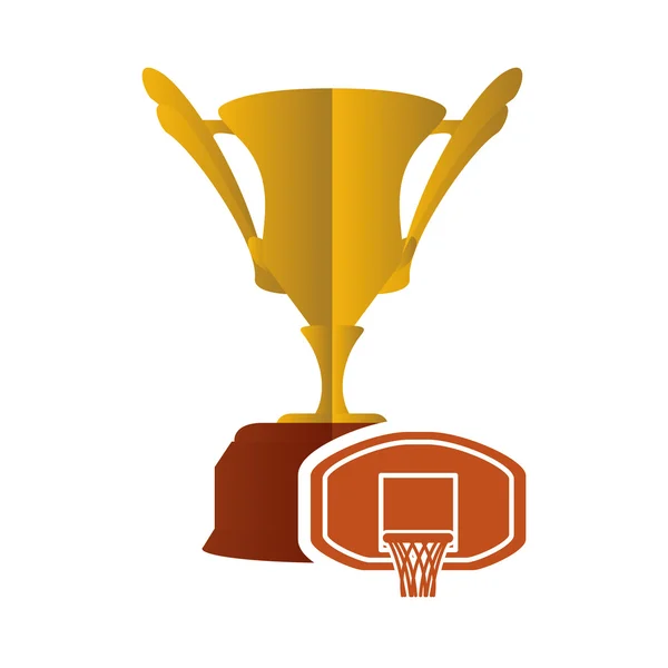 Gouden trofee en basketbal ontwerp — Stockvector