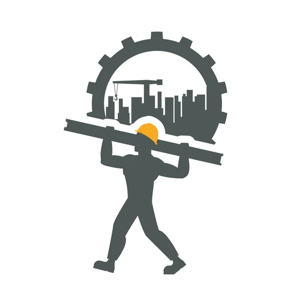 Constructor y diseño de planta industrial — Vector de stock