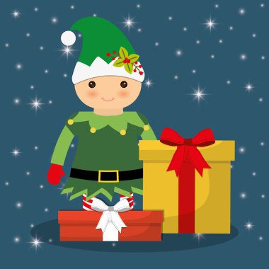 Elf karikatür Chistmas tasarım