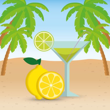 Limon meyve ve yaz konsepti