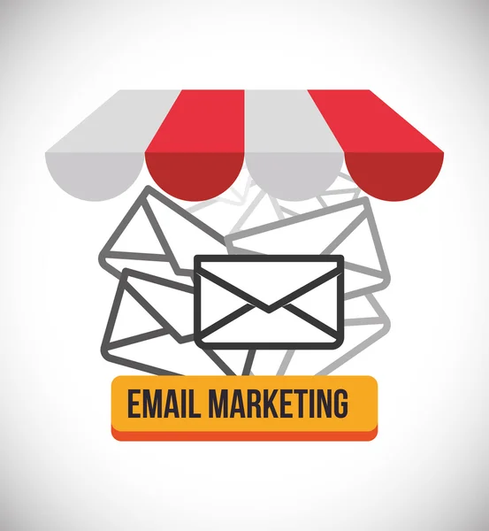 E-Mail Marketing und Mediendesign — Stockvektor