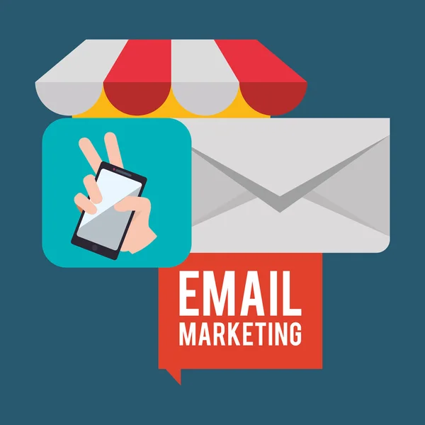 E-mail marketing en communicatie media ontwerp — Stockvector
