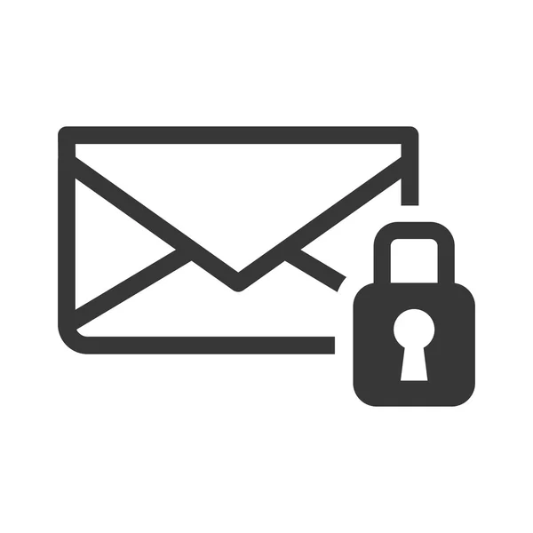 Message d'enveloppe avec conception de cadenas — Image vectorielle