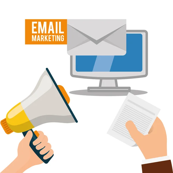 Email marketing e design de mídia de comunicação — Vetor de Stock