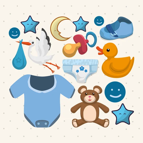 Conception de la carte d'invitation Baby Shower — Image vectorielle