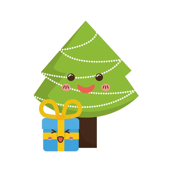 Kiefer mit frohem Weihnachtsdesign — Stockvektor