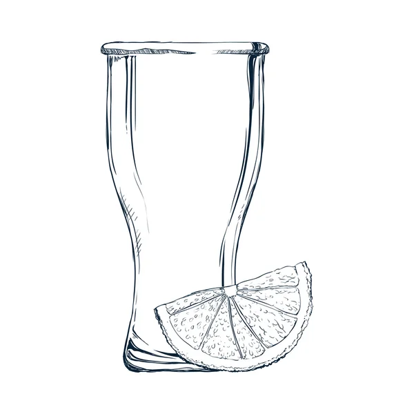 Glas Saft und Orangendesign — Stockvektor