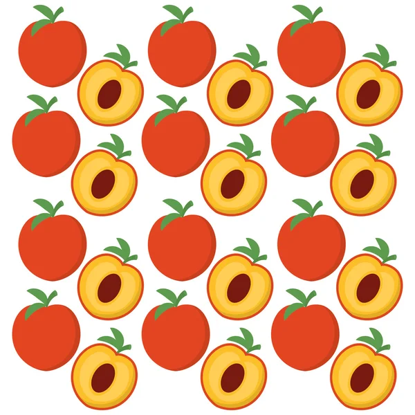 Pfirsich Früchte Hintergrunddesign — Stockvektor