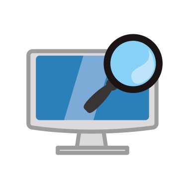 İzole lupe ve medya simgesi tasarımı