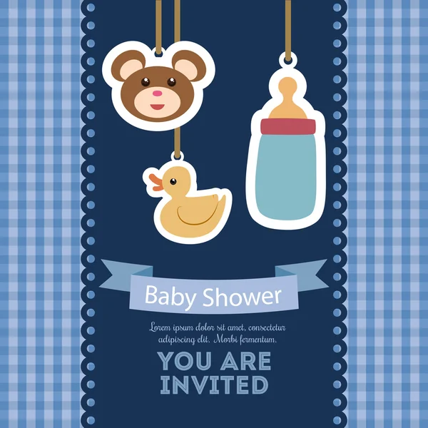 Baby Shower meghívó kártya Design — Stock Vector