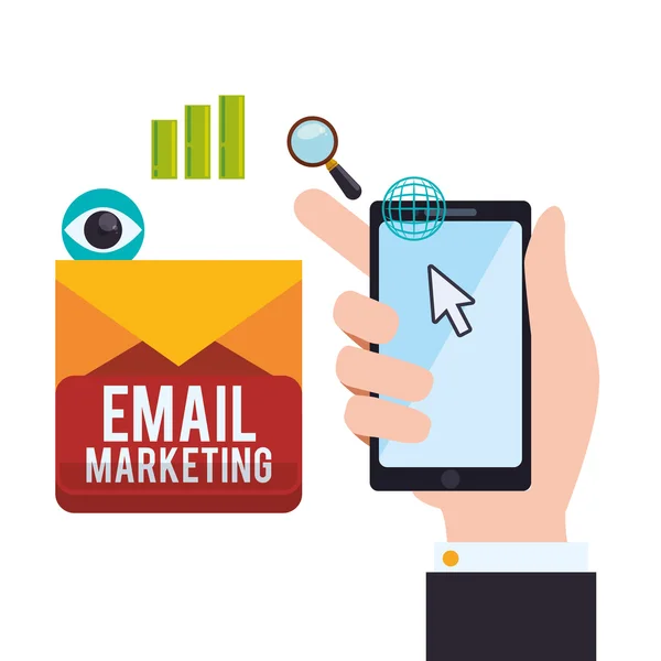 Email marketing y diseño de medios de comunicación — Archivo Imágenes Vectoriales