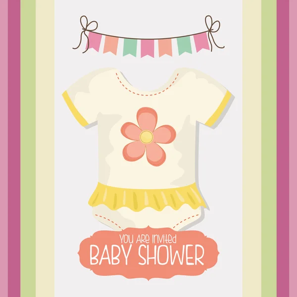 Baby Shower zaproszenia karty projektu — Wektor stockowy