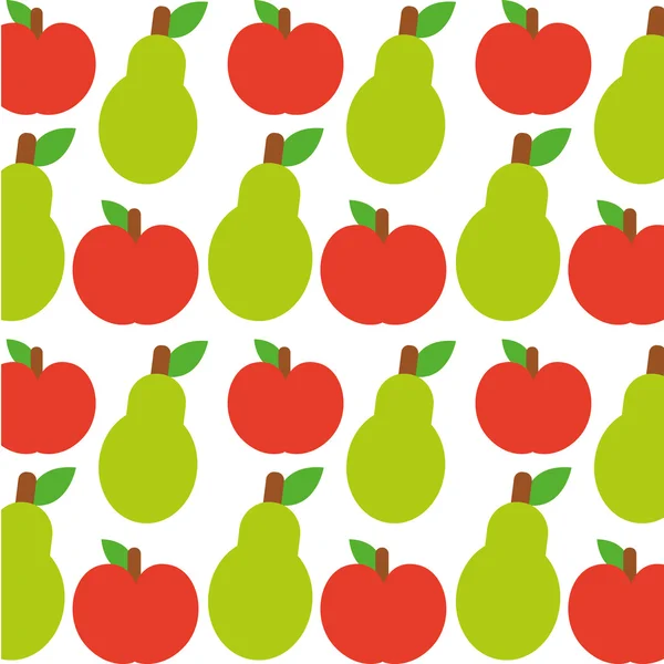Apfel und Birne Obst Hintergrunddesign — Stockvektor