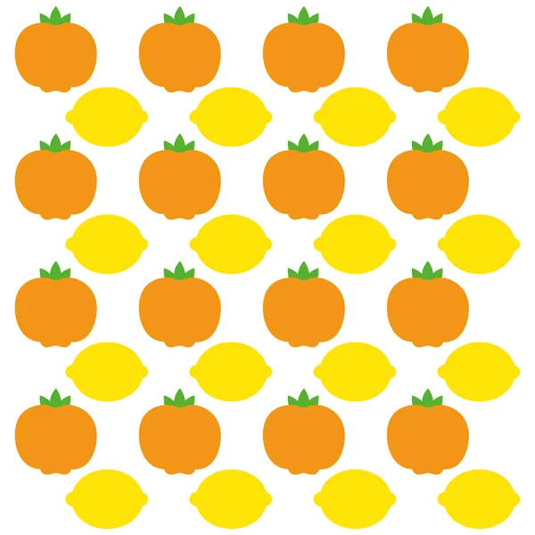 Tangerine and lemon fruits background design — Stock Vector