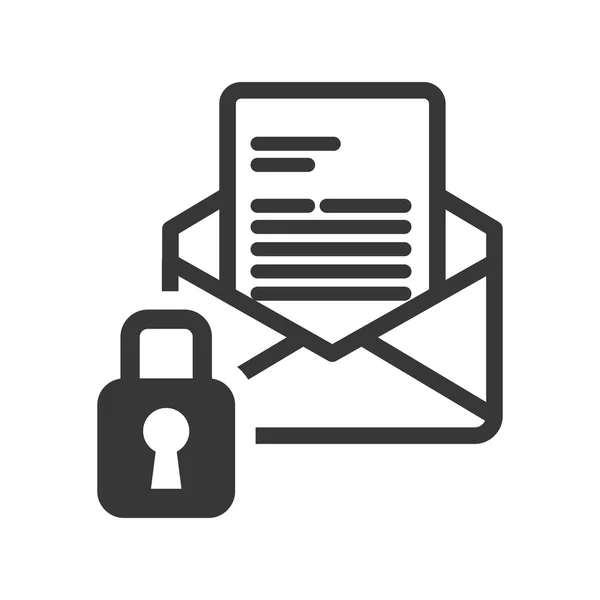 Message d'enveloppe avec conception de cadenas — Image vectorielle