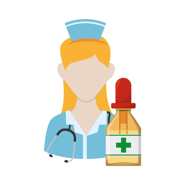 Enfermera con uniforme. Diseño de atención médica — Vector de stock